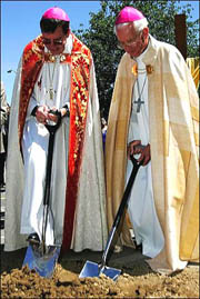 Bishops breaking ground for the construction of a Cathedral
